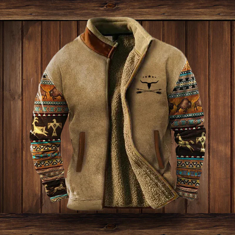 Gilet homme zippé en teddy chaud à l'allure vintage 1