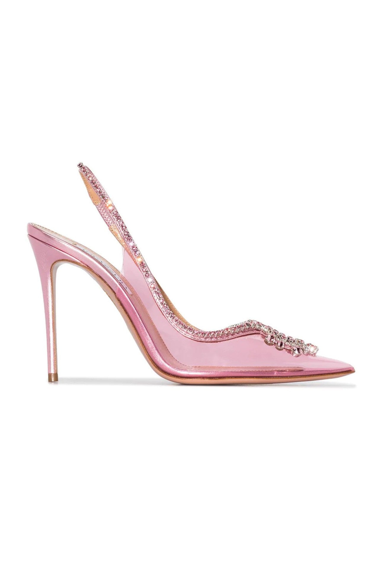 Jade – Escarpins à Bout Pointu avec Strass et Finition Transparente