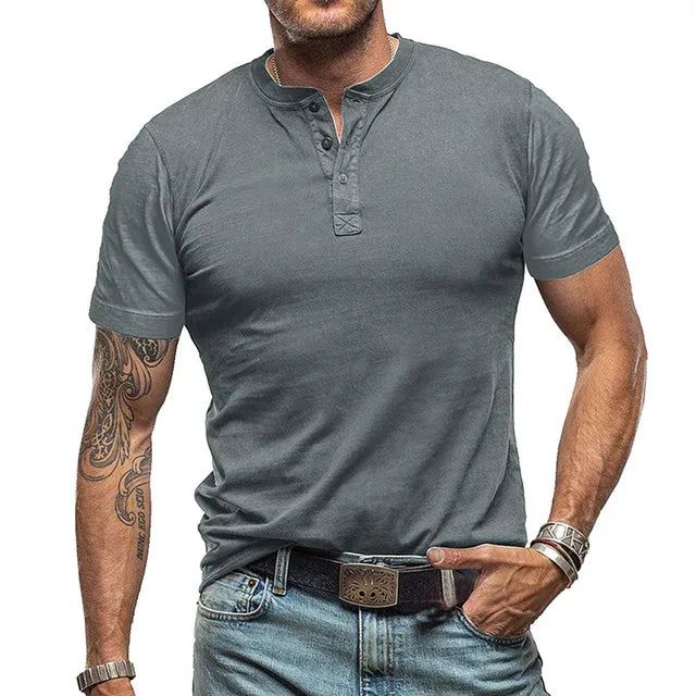T-shirt pour homme léger respirant en coton avec coupe décontractée Théo