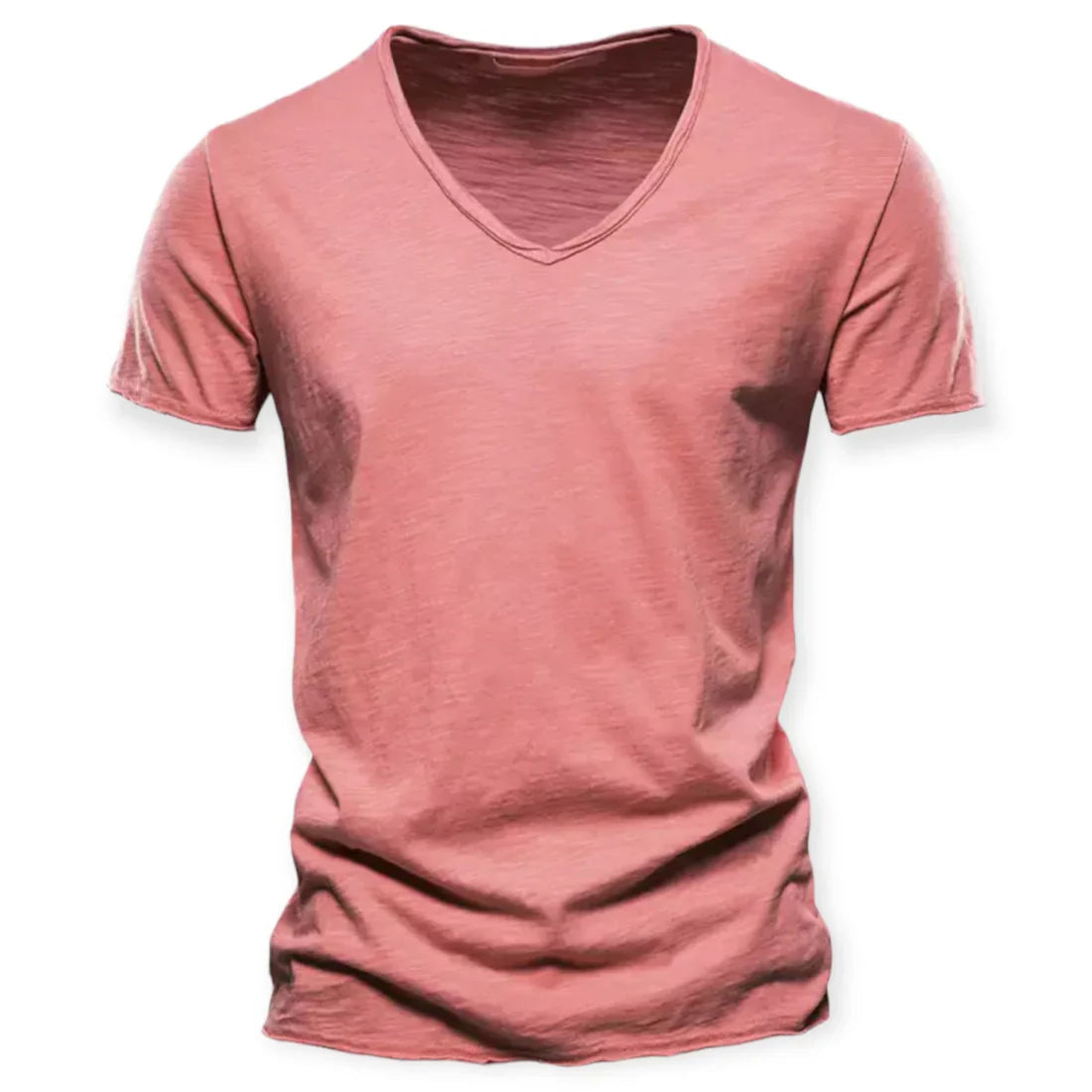 T-shirt pour homme automne léger respirant en coton mélangé avec coupe slim Adrien