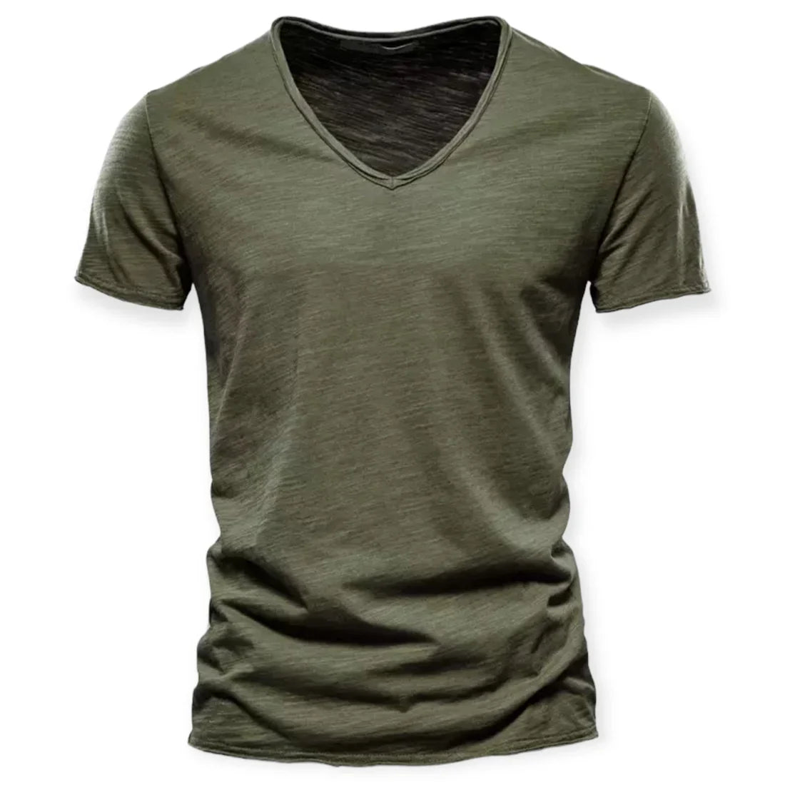 T-shirt pour homme automne léger respirant en coton mélangé avec coupe slim Adrien