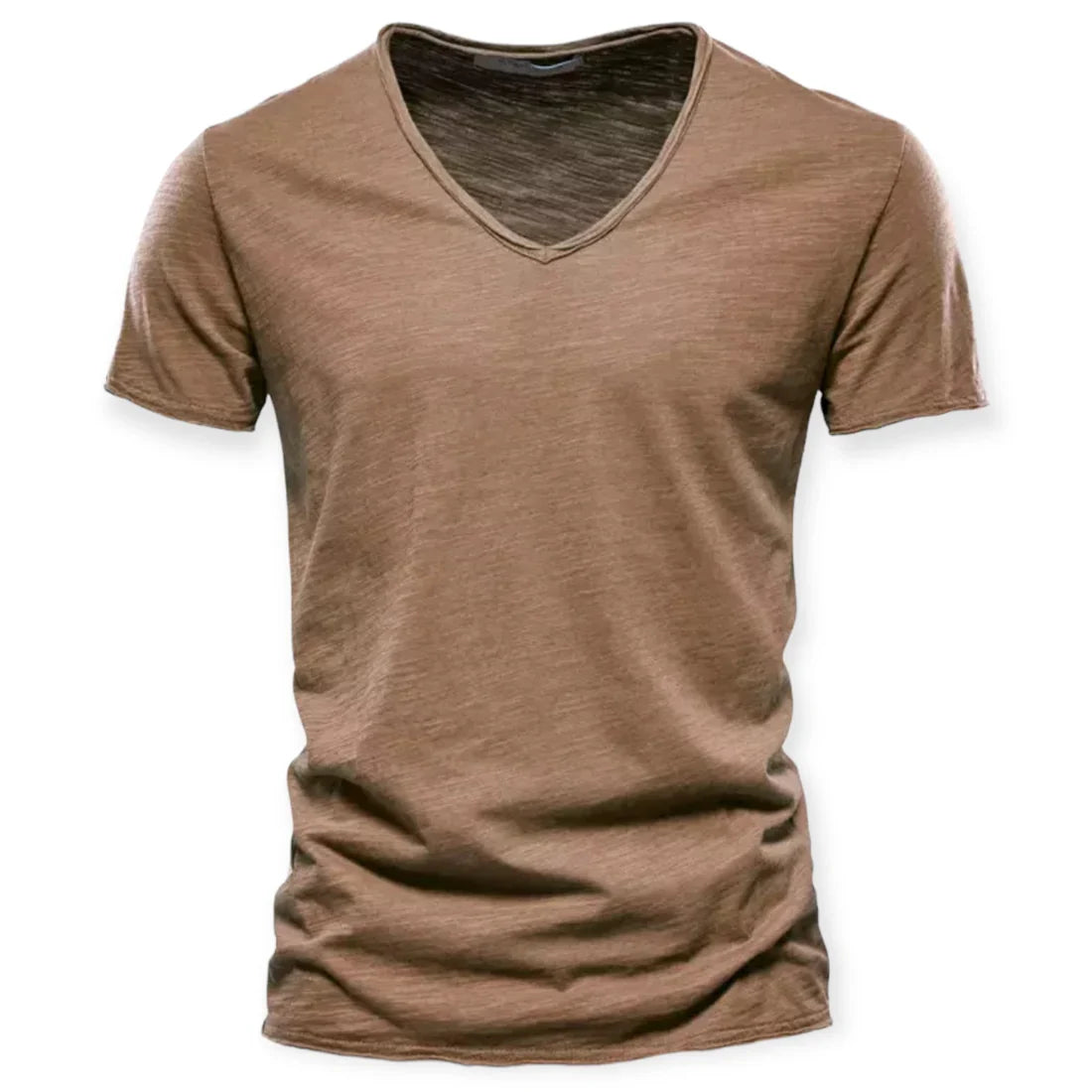 T-shirt pour homme automne léger respirant en coton mélangé avec coupe slim Adrien