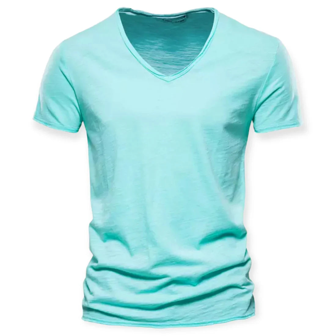 T-shirt pour homme automne léger respirant en coton mélangé avec coupe slim Adrien