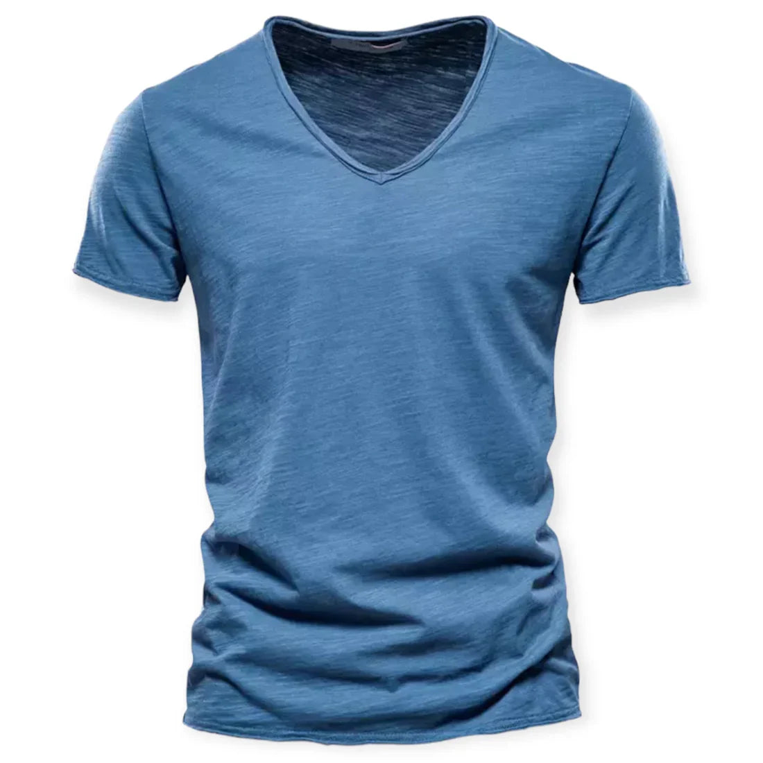 T-shirt pour homme automne léger respirant en coton mélangé avec coupe slim Adrien