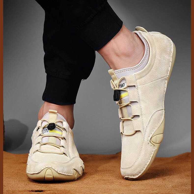 Mocassins d'été pour homme en cuir véritable avec confort durable et élégance décontractée