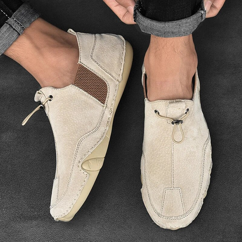 Mocassins d'été pour homme en cuir véritable avec confort durable et élégance décontractée