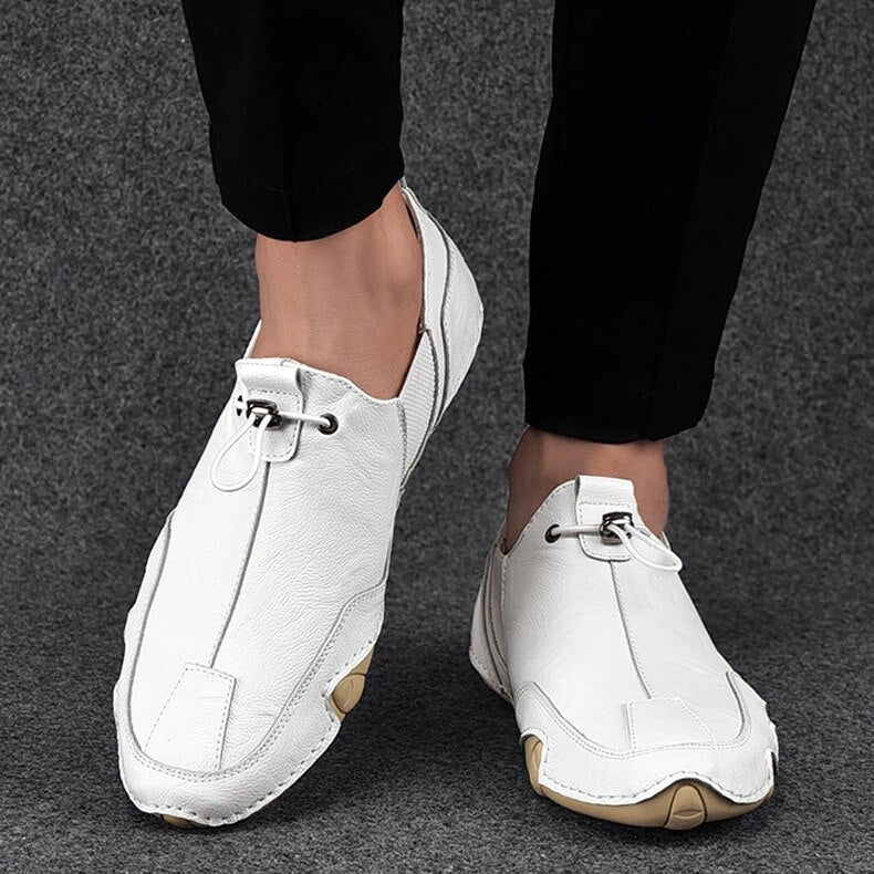 Mocassins d'été pour homme en cuir véritable avec confort durable et élégance décontractée