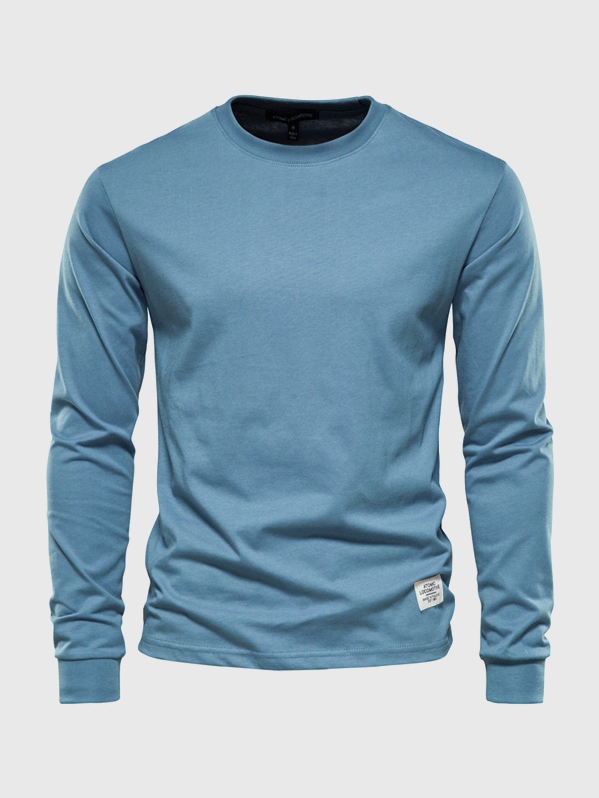 Haut à manches longues pour homme automne doux respirant en coton avec coupe droite Benoît