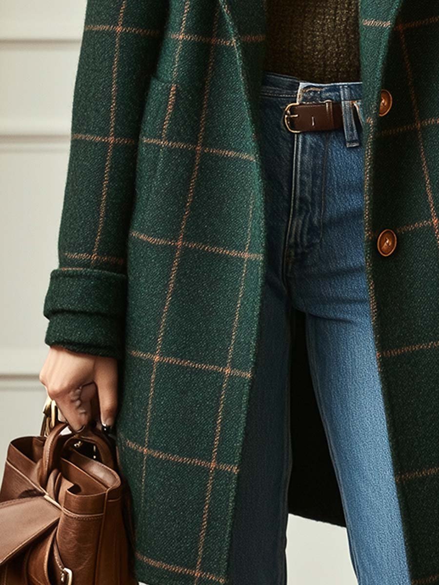 Oriane – Manteau à carreaux femme