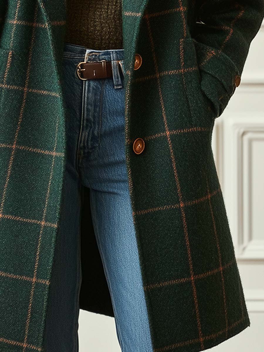 Oriane – Manteau à carreaux femme