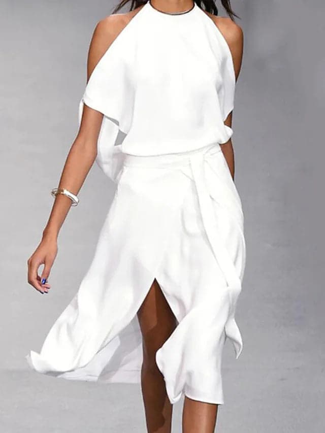 Philippine – Robe midi d'été à épaules dénudées et coupe fluide femme