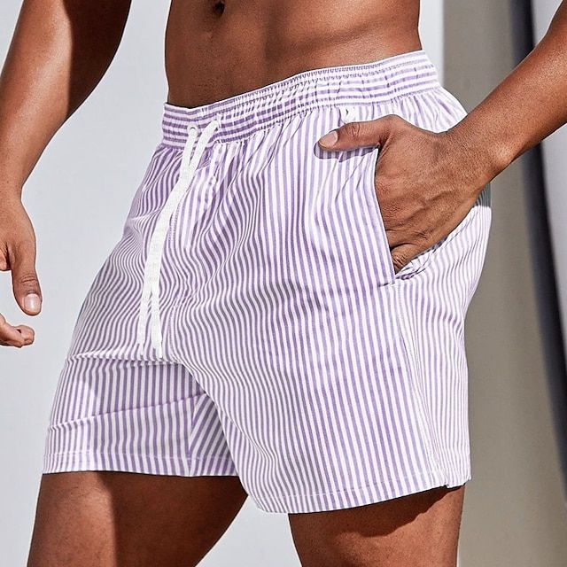 Short de bain rayé pour homme au style marin et confort idéal pour l’été