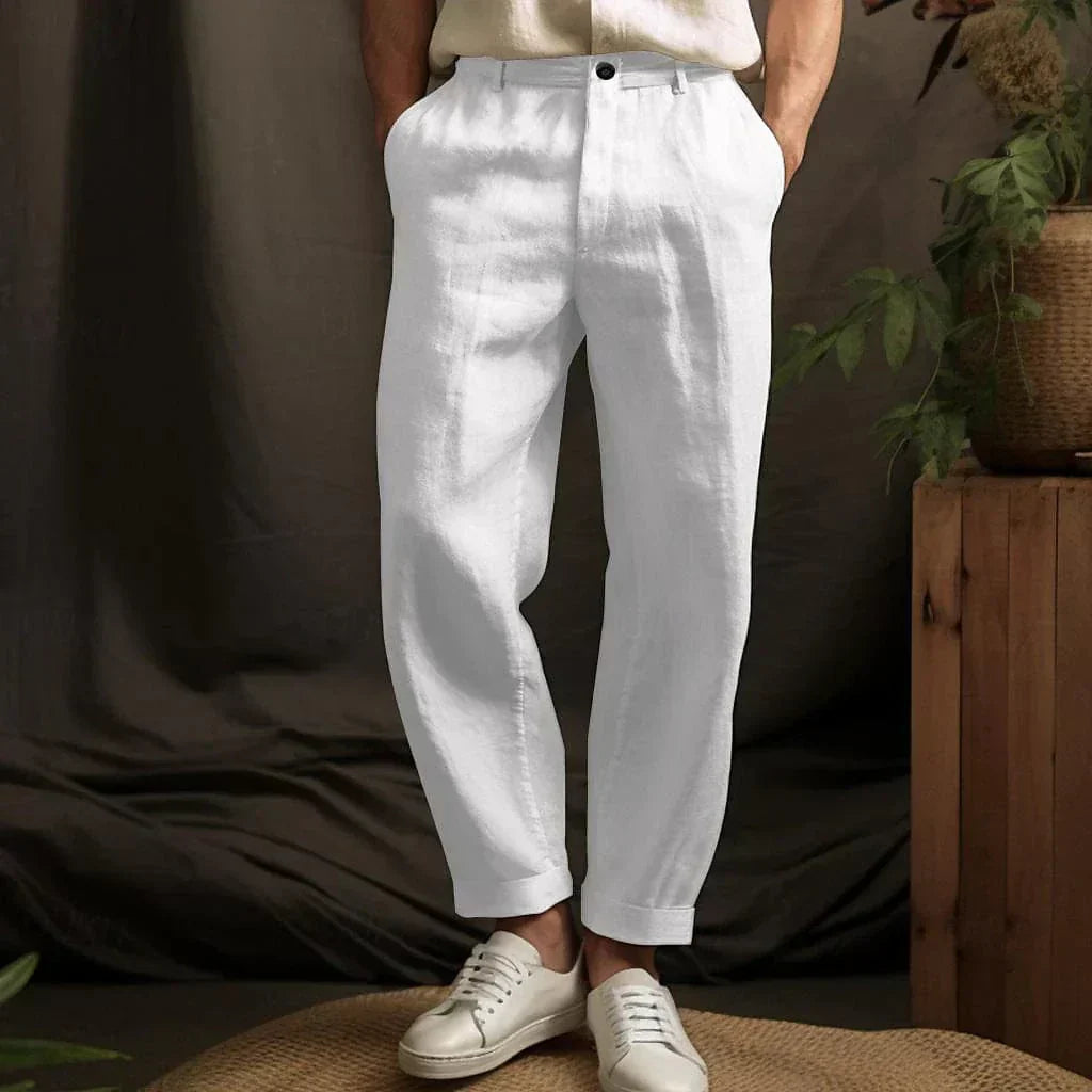 Pantalon en lin pour homme léger et décontracté pour un confort naturel en été
