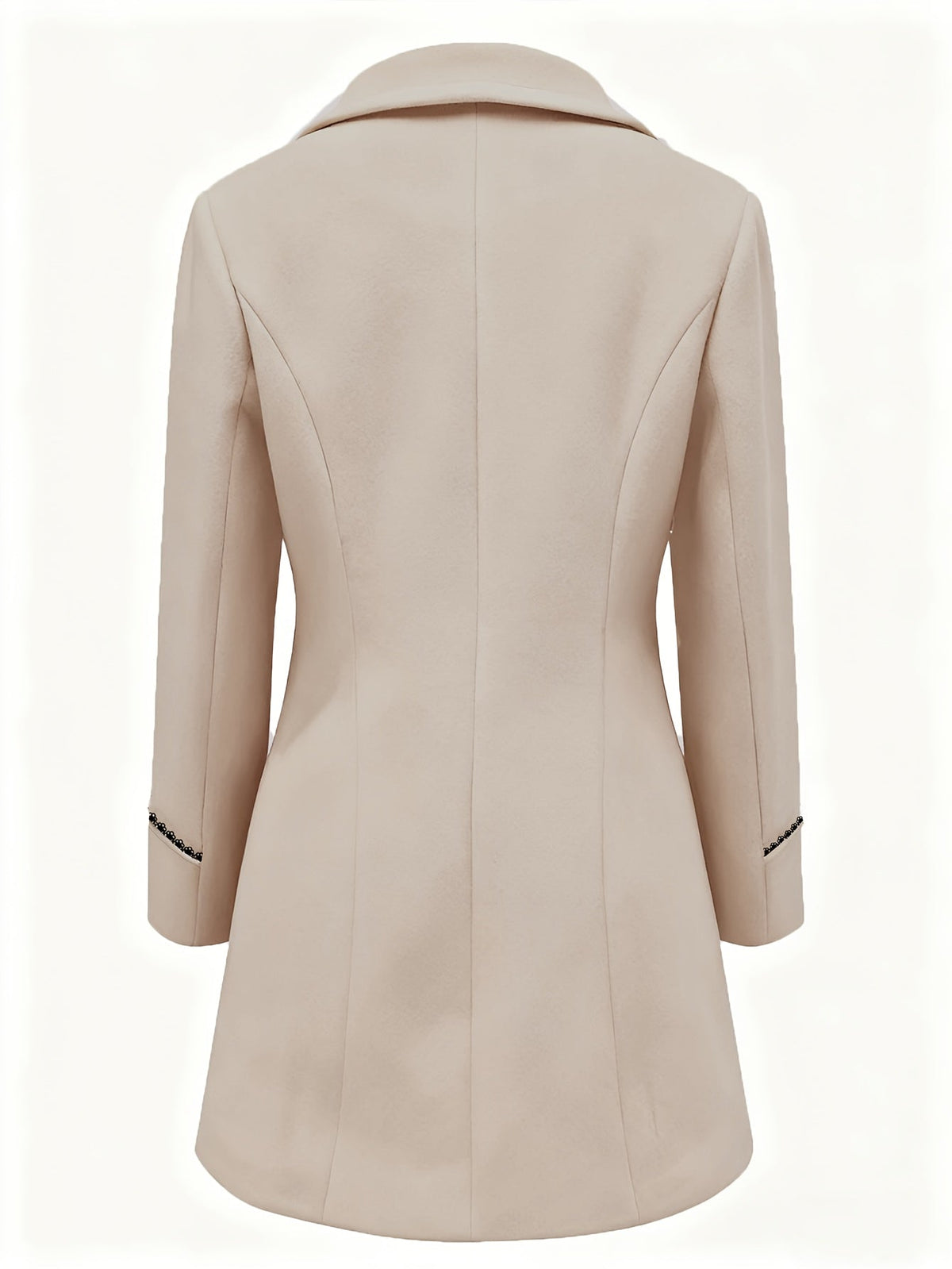Manteau femme mi-long cintré à col à revers et double boutonnage 8