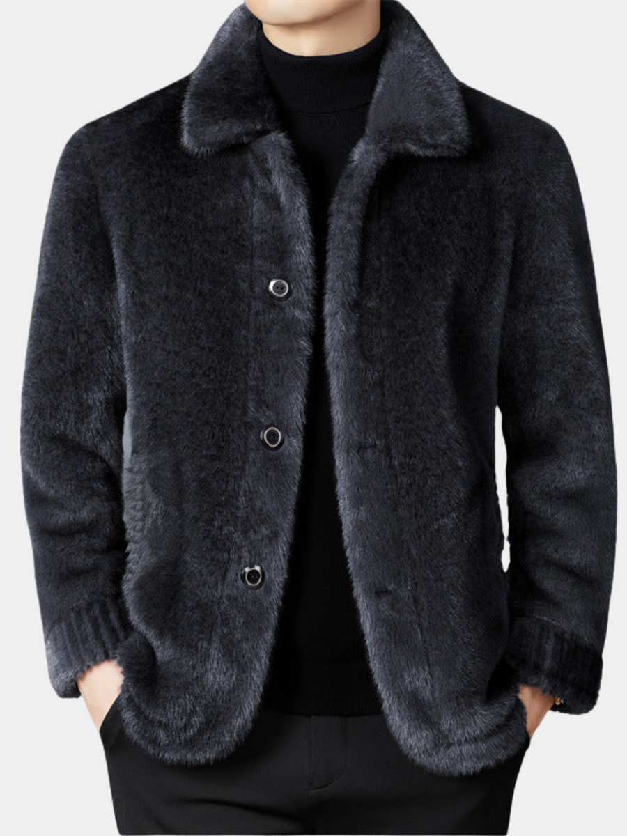 Manteau homme en fausse fourrure coupe ajustée 4