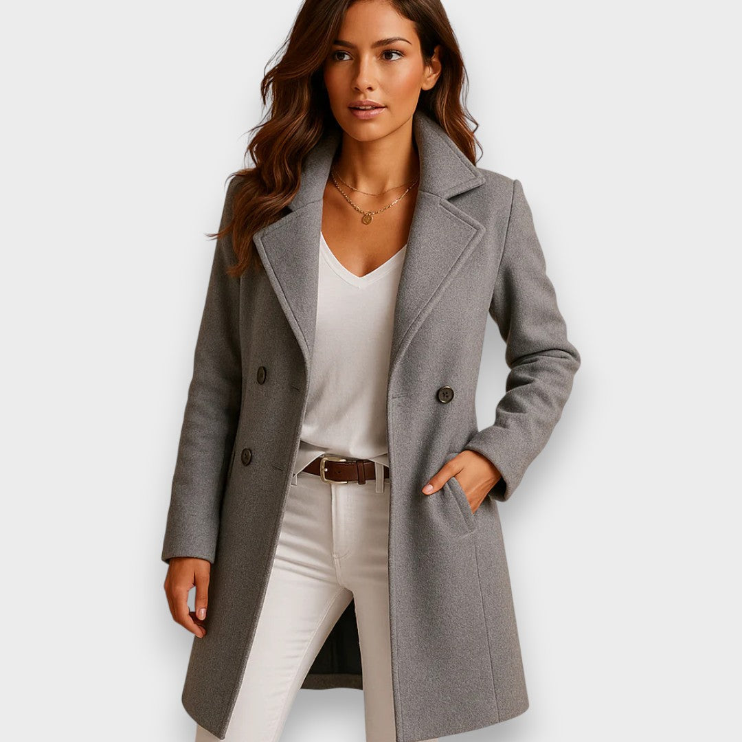 Manteau long en laine femme chaud pour l'hiver 2