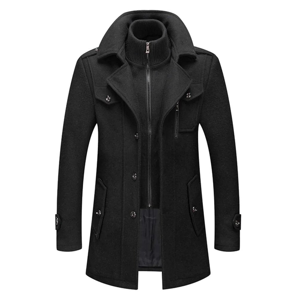 Manteau long homme classique à épaules structurées 1