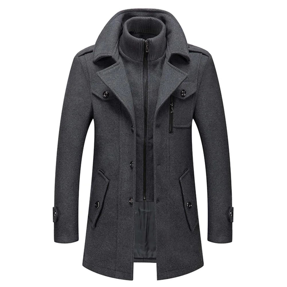 Manteau long homme classique à épaules structurées 2