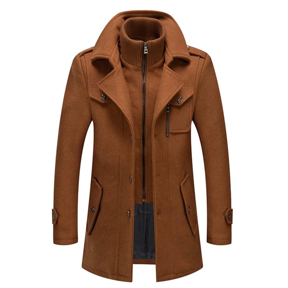 Manteau long homme classique à épaules structurées 3