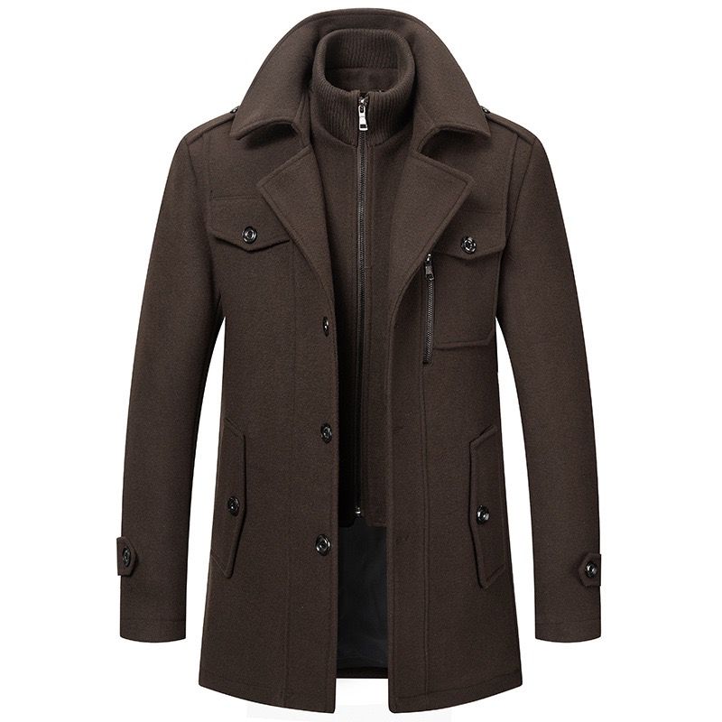 Manteau long homme classique à épaules structurées 4