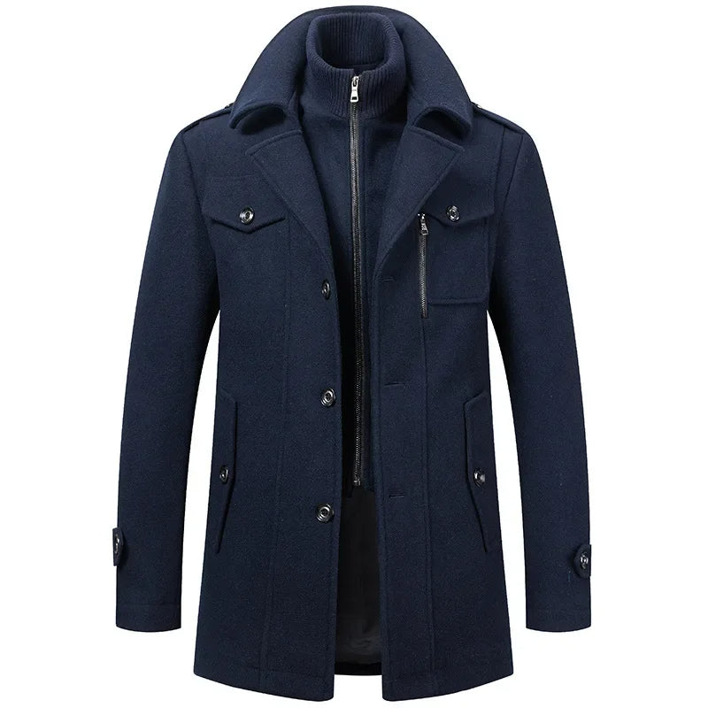 Manteau long homme classique à épaules structurées 5