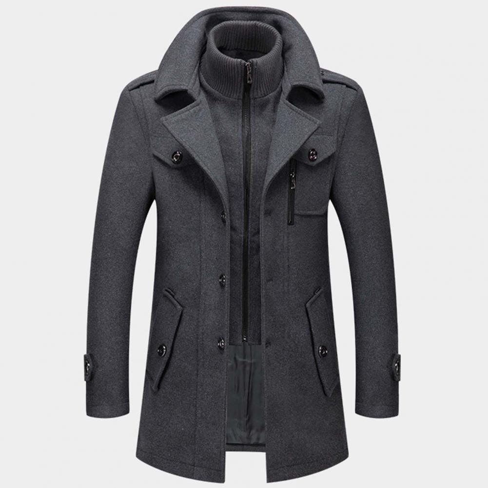 Manteau long homme hiver et automne coupe fluide 1