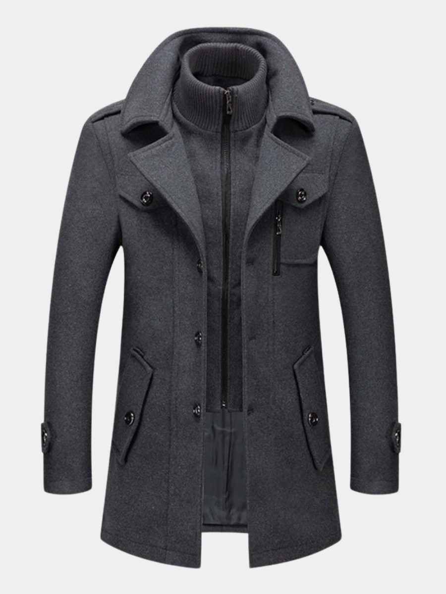 Manteau long homme hiver et automne coupe fluide 4
