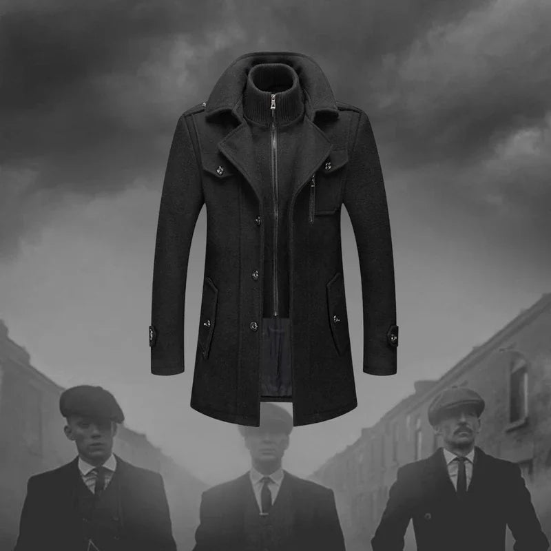Manteau long homme hiver et automne coupe fluide 5