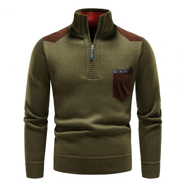 Pull pour homme à demi-zip élégant et confortable en maille coupe classique Louis