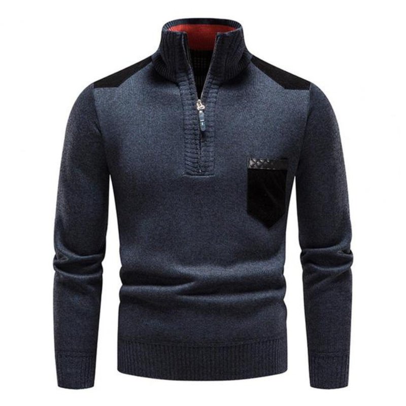 Pull pour homme à demi-zip élégant et confortable en maille coupe classique Louis