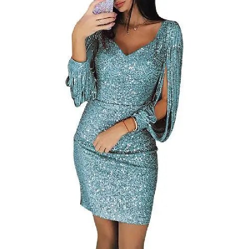 Anaïs – Robe midi de soirée à paillettes femme