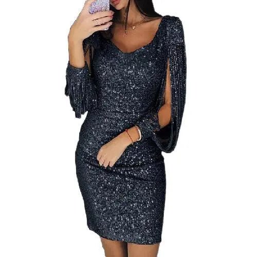 Anaïs – Robe midi de soirée à paillettes femme