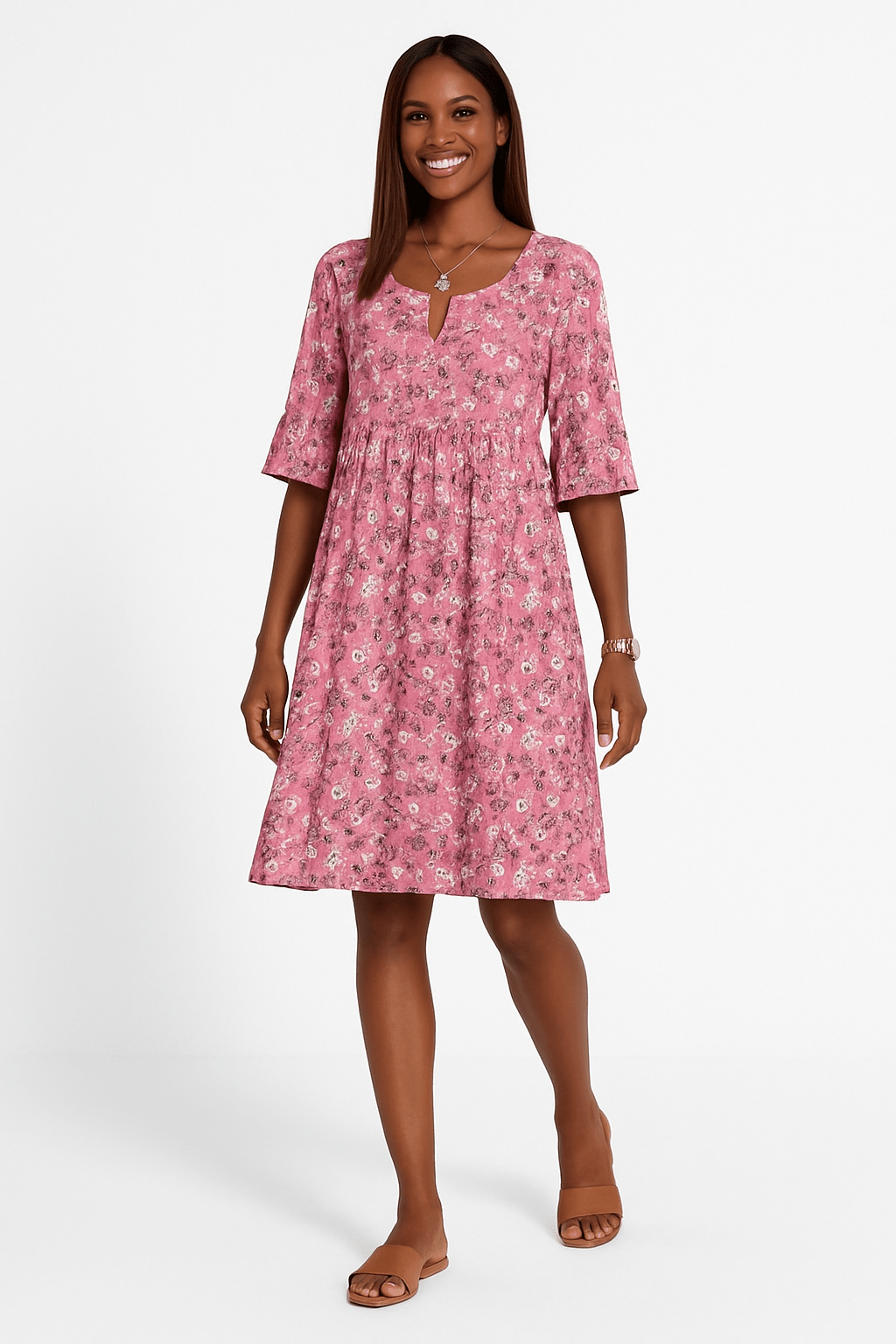 Floriane – Robe midi à fleurs femme