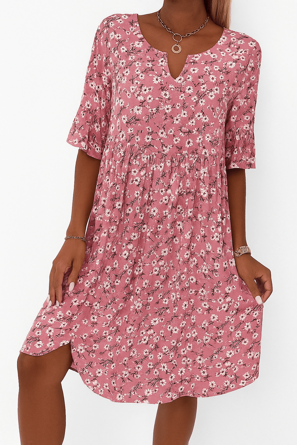 Floriane – Robe midi à fleurs femme
