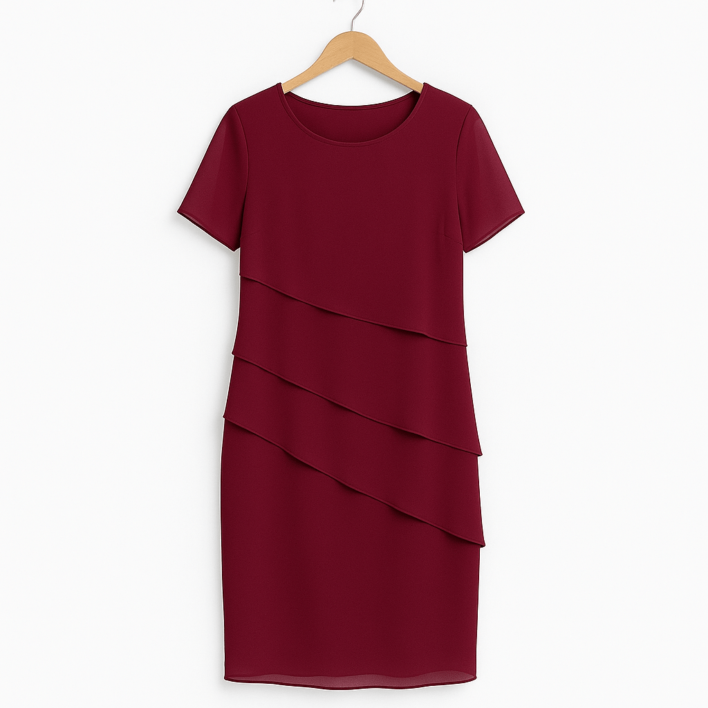 Apolline – Robe midi en chiffon à volants femme