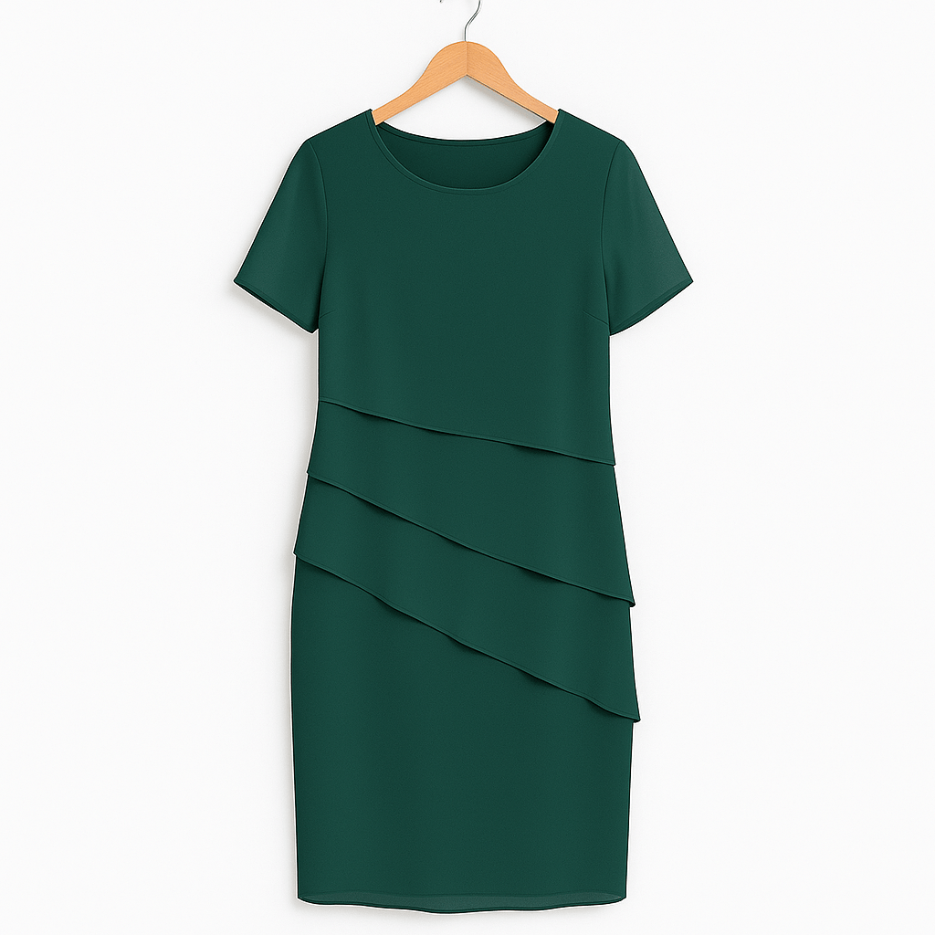 Apolline – Robe midi en chiffon à volants femme