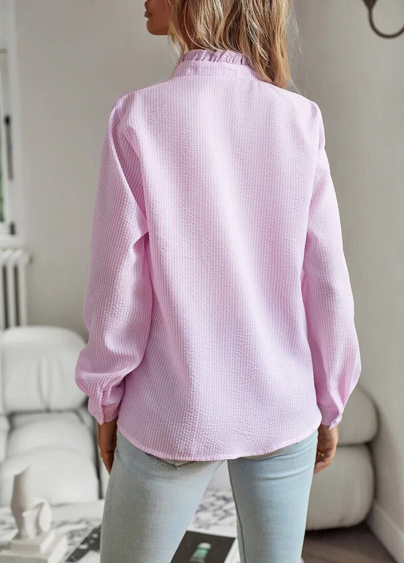 Amélie – Blouse à manches longues avec volants femme