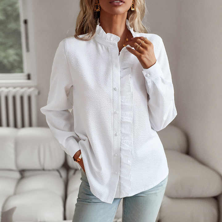 Amélie – Blouse à manches longues avec volants femme