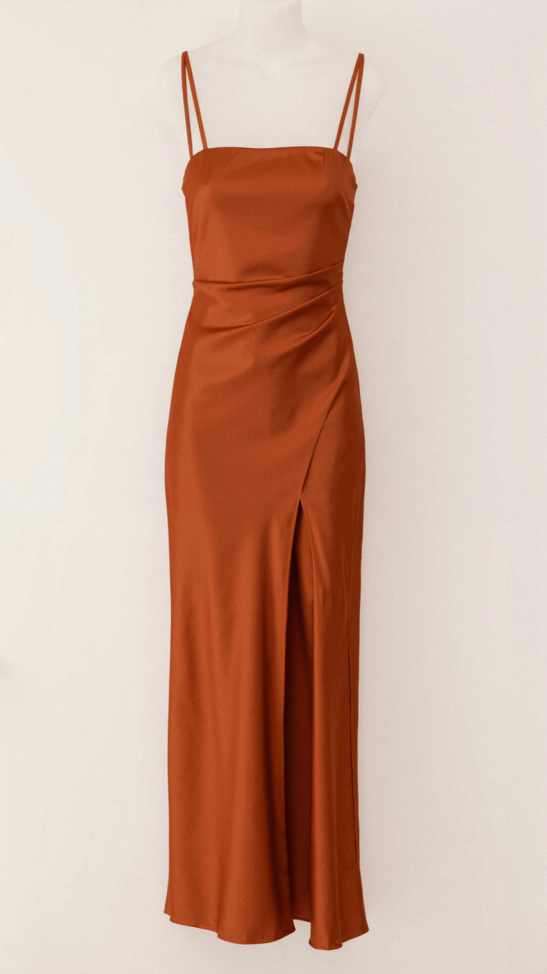 Lison – Robe maxi à fines bretelles avec fente à la cuisse femme