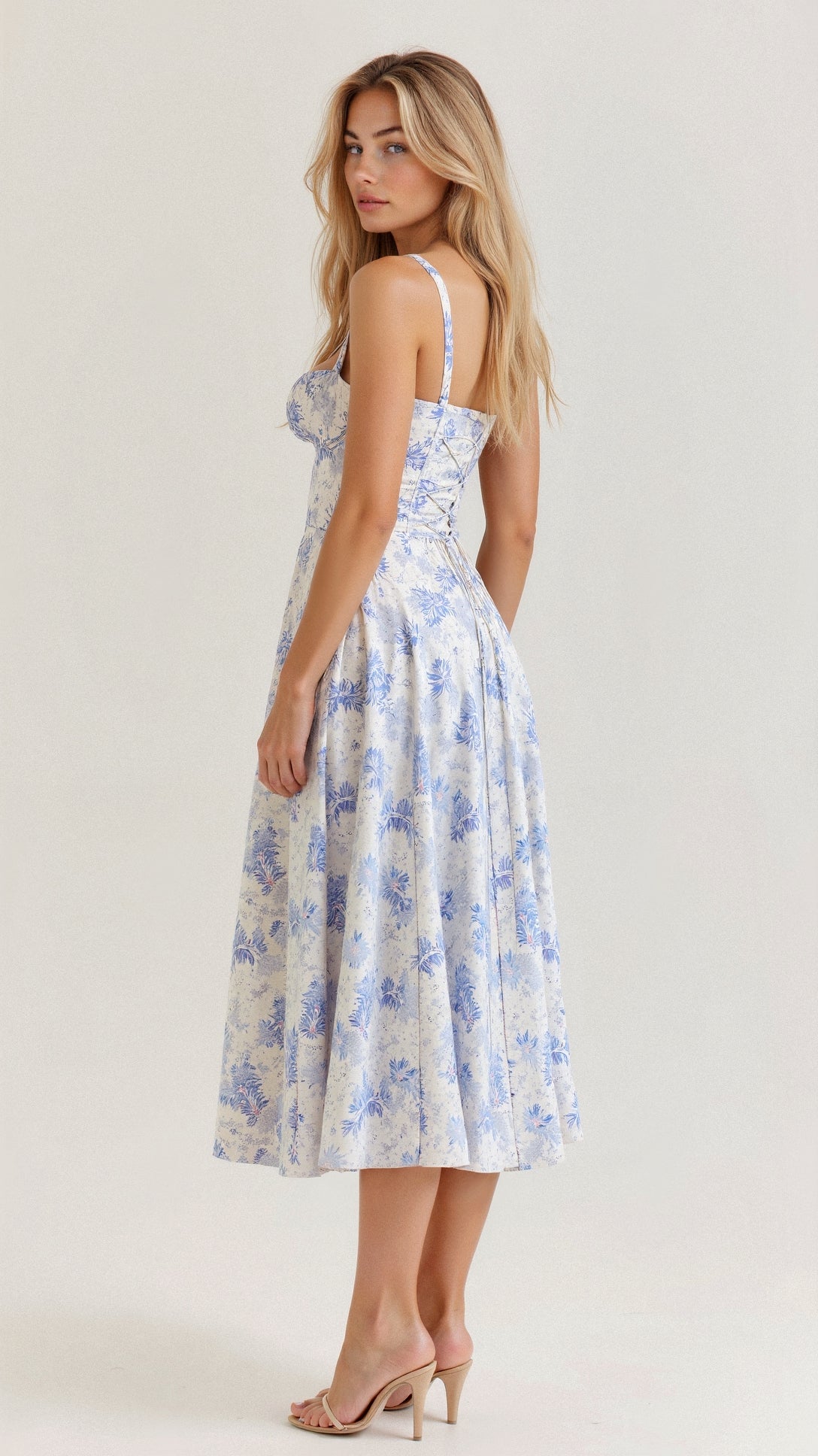 Mathilde – Robe midi à corset femme