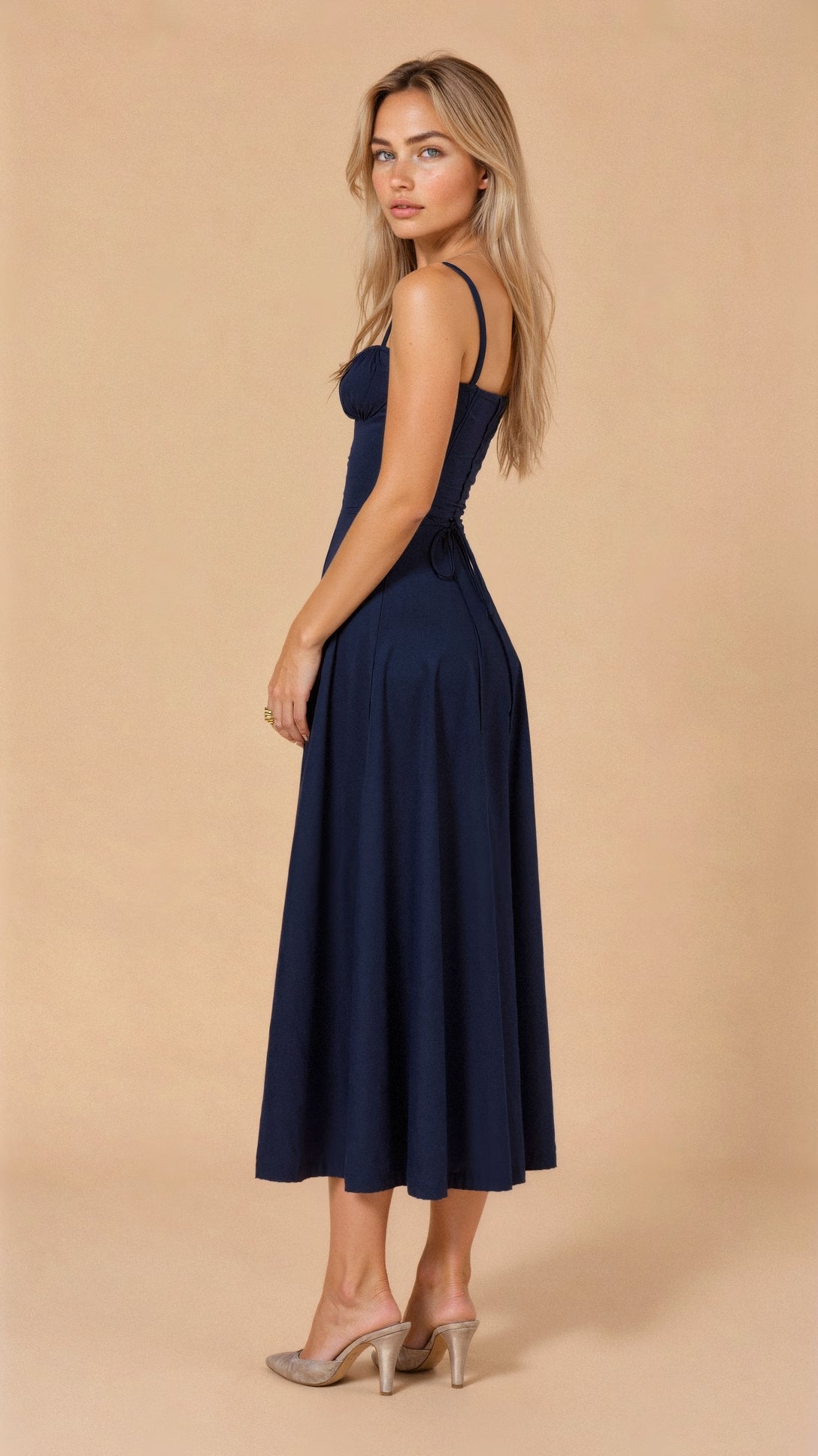 Mathilde – Robe midi à corset femme
