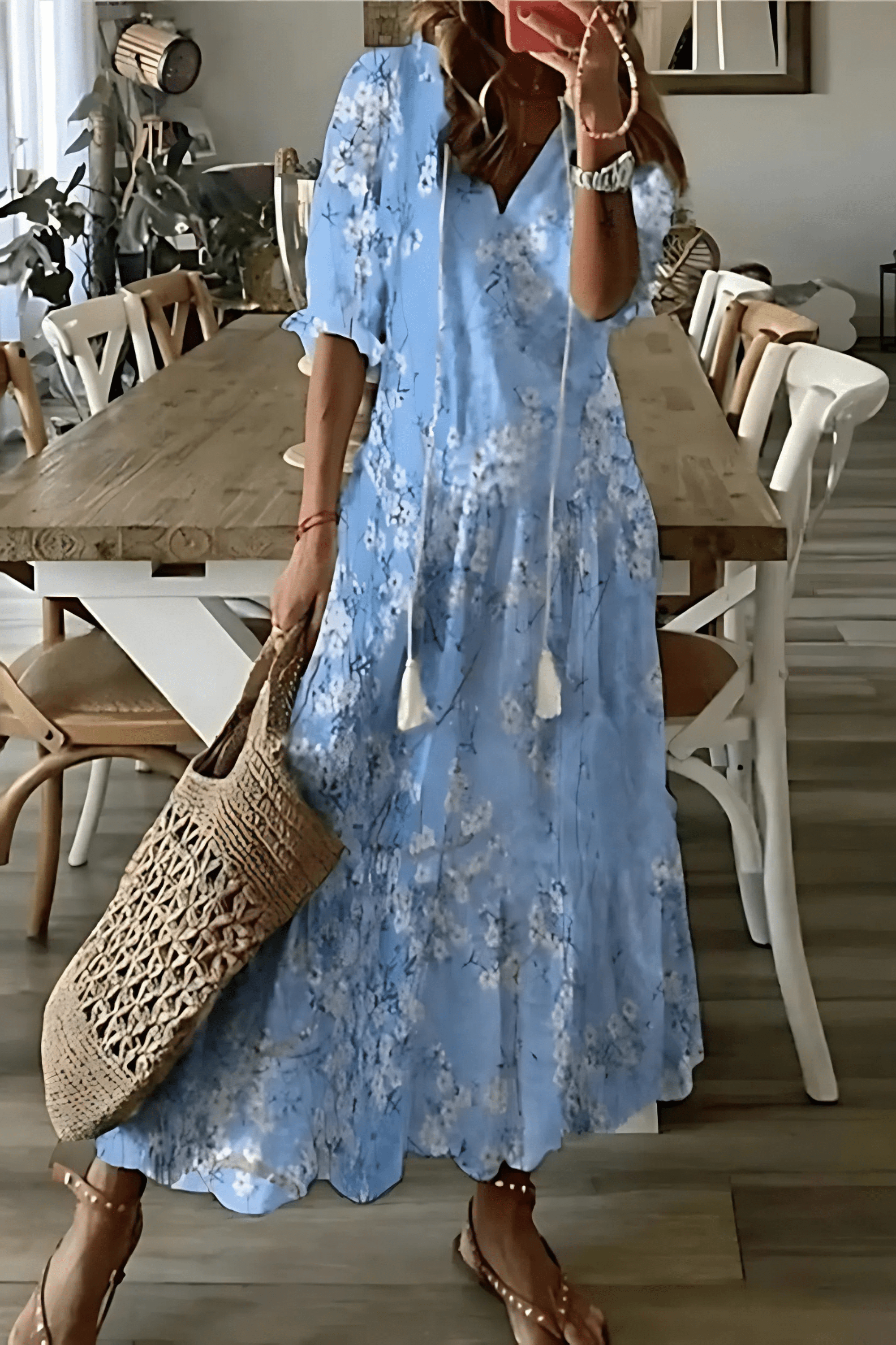 Juliette – Robe midi légère et imprimée femme
