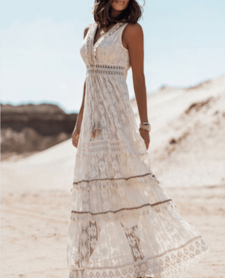Zoé – Robe maxi bohème en dentelle femme