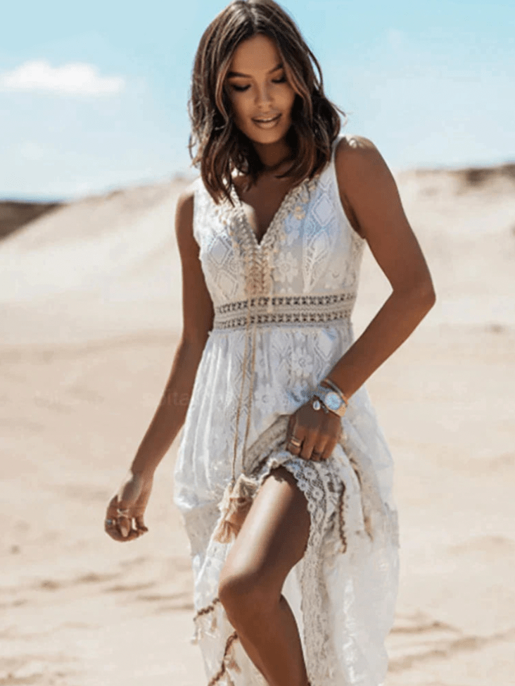 Zoé – Robe maxi bohème en dentelle femme