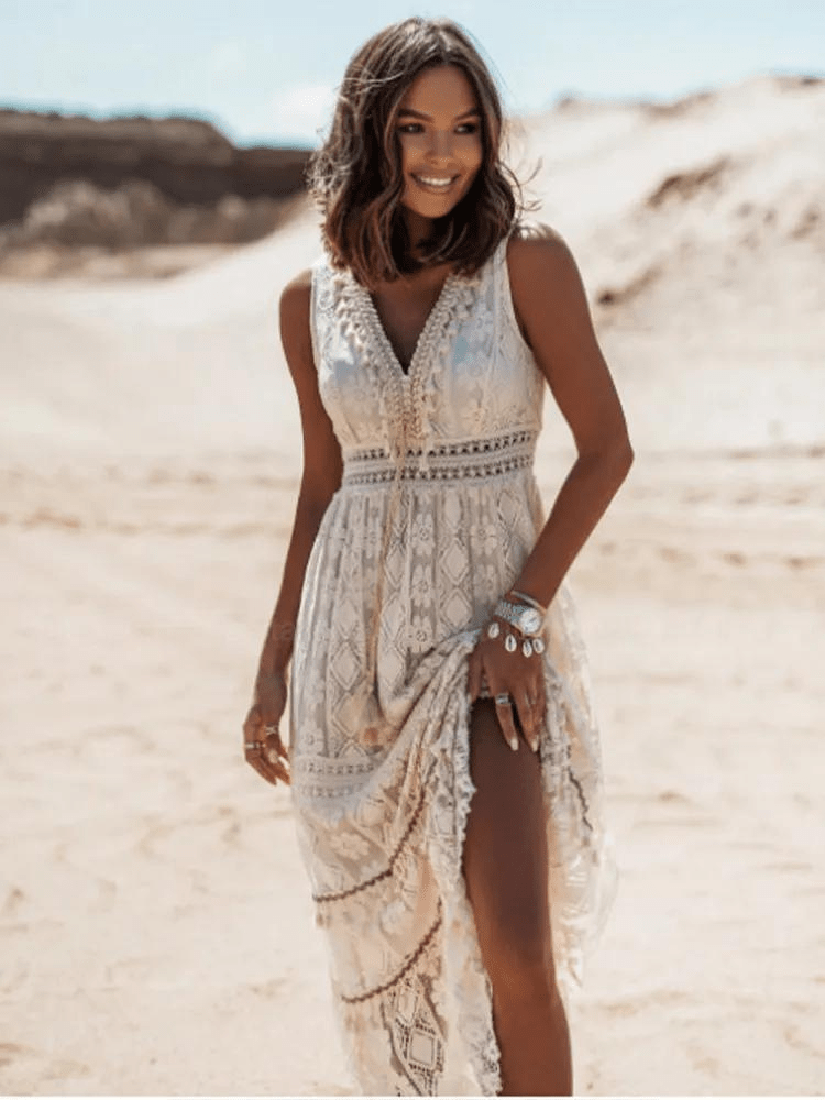 Zoé – Robe maxi bohème en dentelle femme