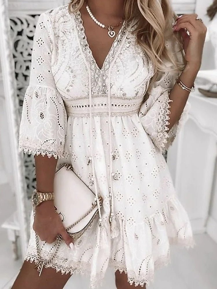 Léa – Robe mini bohème femme