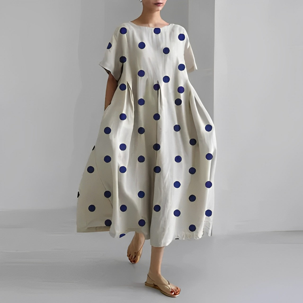 Inès – Robe midi ample à imprimé femme