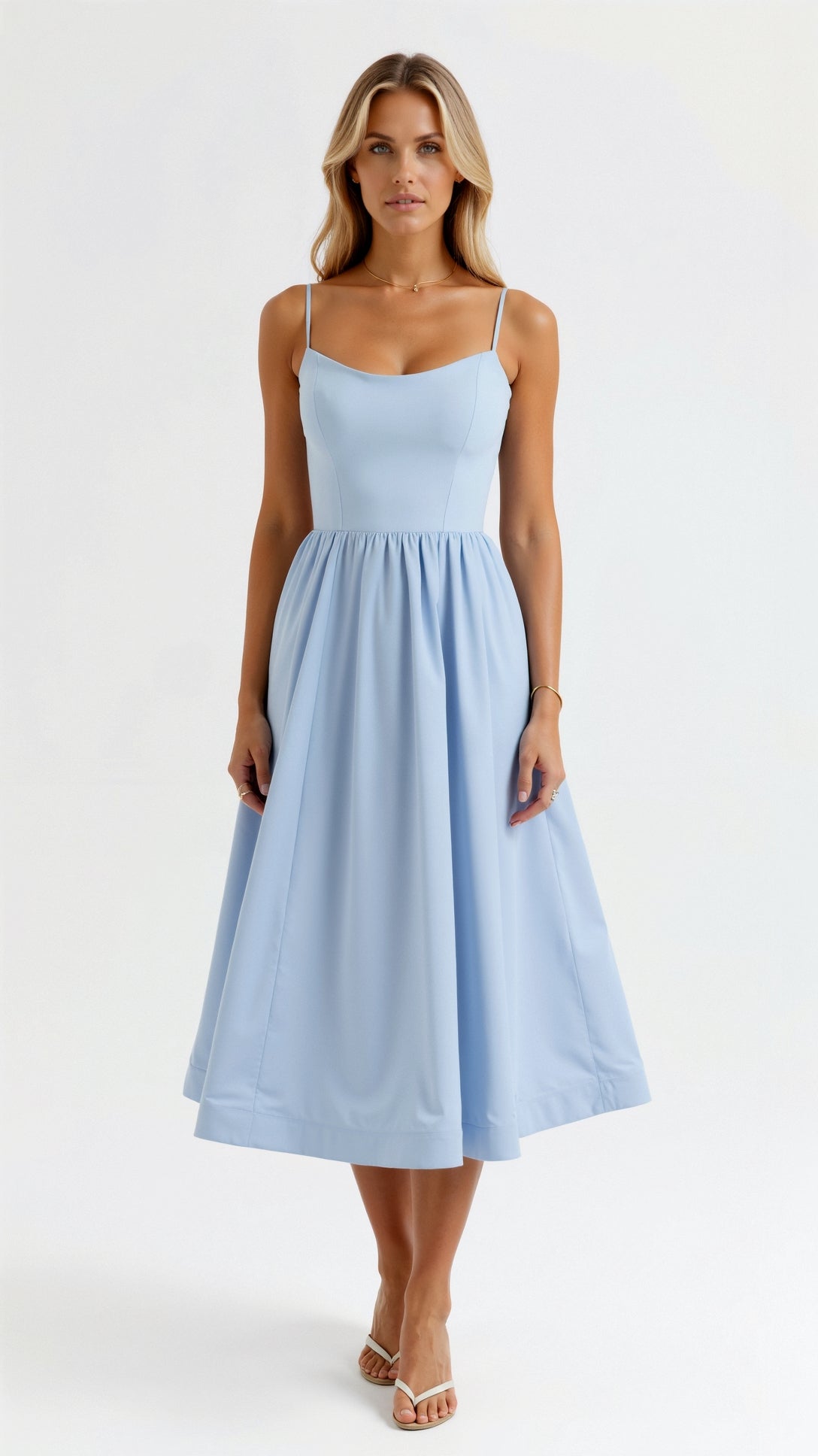 Laurine – Robe midi fluide femme