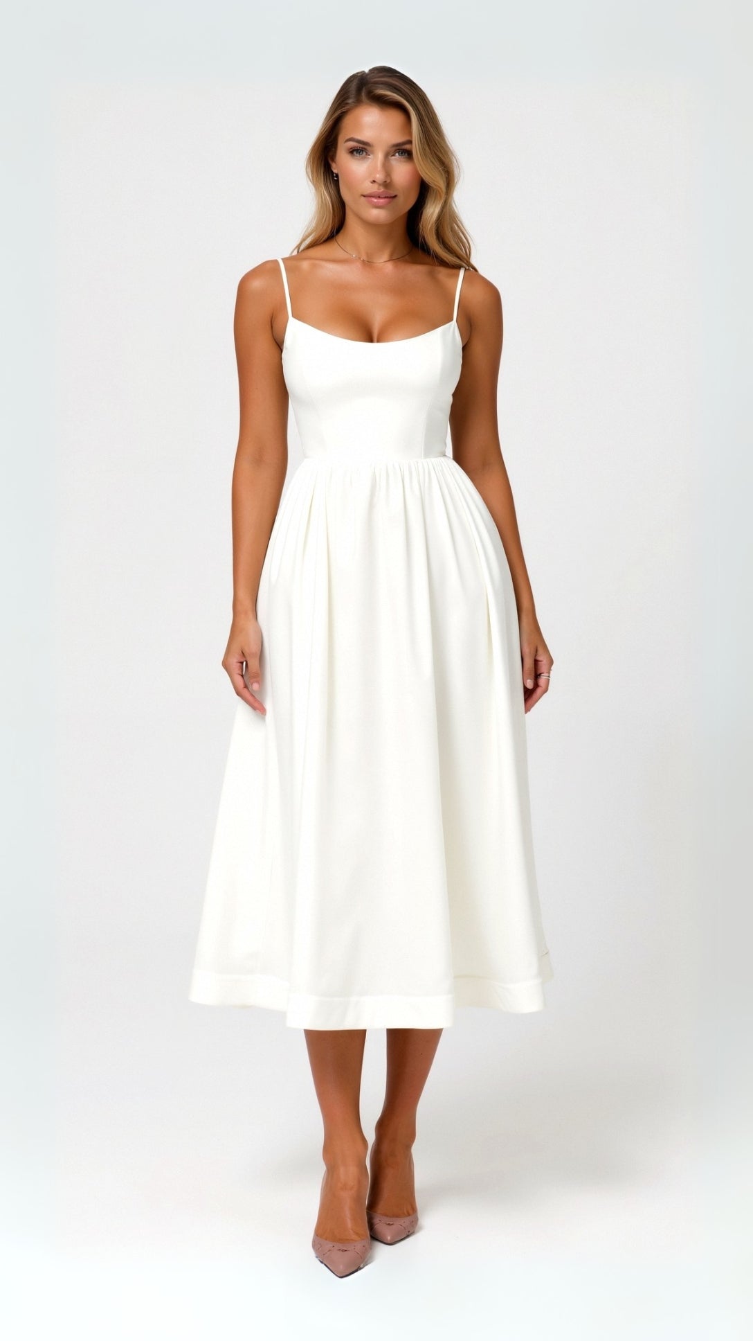 Laurine – Robe midi fluide femme