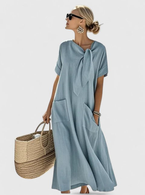 Mélusine – Robe maxi élégante d’été avec poches femme